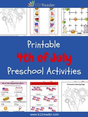 fourth  july preschool theme activities printable classroom lessons