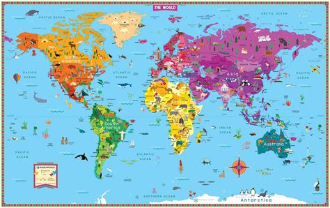 kids illustrated map   world rand mcnally store