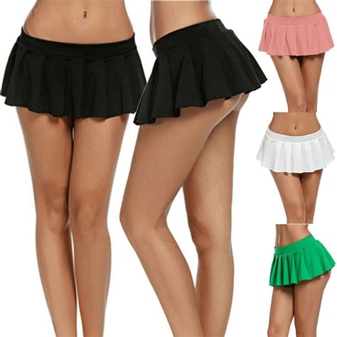 Micro Solid Colour Pleated Tennis Skirt Women Mini Skirt