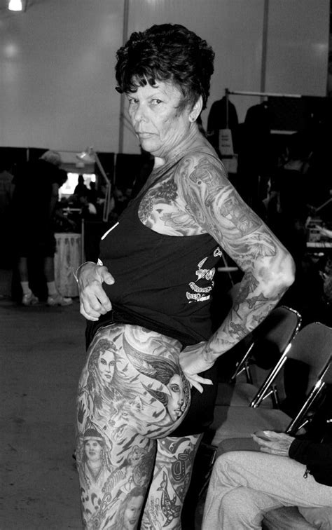 tattooed granny broads old tattooed people