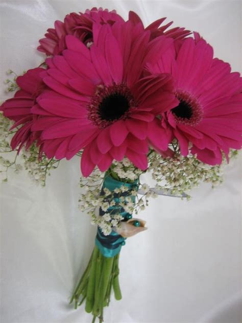 Pink Gerbera Bouquet Do Blue Daisies For Bridesmaid