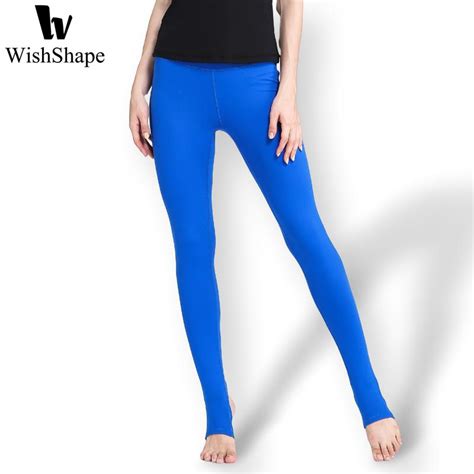 Sexy Blue Yoga Leggings Women Black High Waist Foot Yoga Pants Workout