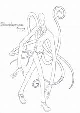 Slenderman Coloring Pages Lineart Slender Man Deviantart Scary Colour Template sketch template