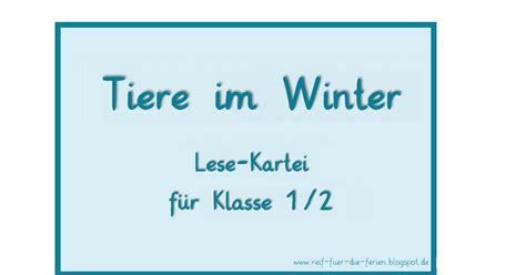 tiere im winter kartei klasse  deutsch pinterest