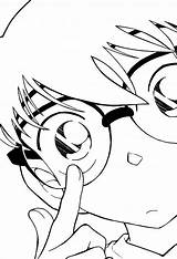 Conan Edogawa Coloring Zerochan Pages Aoyama Goushou Detective Anime Shinichi Meitantei Yande Re Kudou Monochrome Megane Options Male Line Edit sketch template