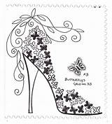 Shoes Parchment Shoe Coloring Pages Butterfly Pattern Embroidery Patterns Quilling Printable Colouring Adult Craft Cards Convert Drawing Books Schmetterling Bilder sketch template