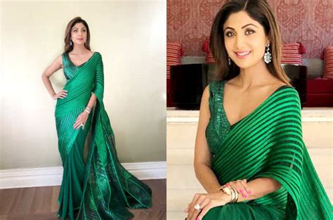 Shilpa Shetty S Emerald Green Sari Is Our Pick For The Wedding Season