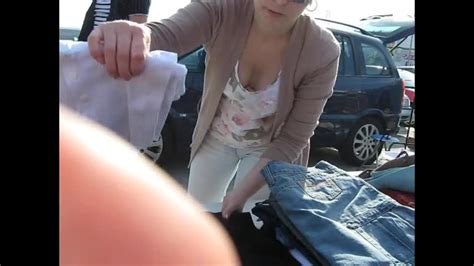 downblouse of her while she buys clothes voyeur videos