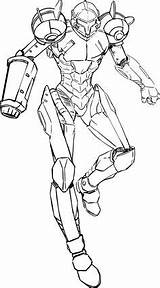 Samus Metroid Aran sketch template