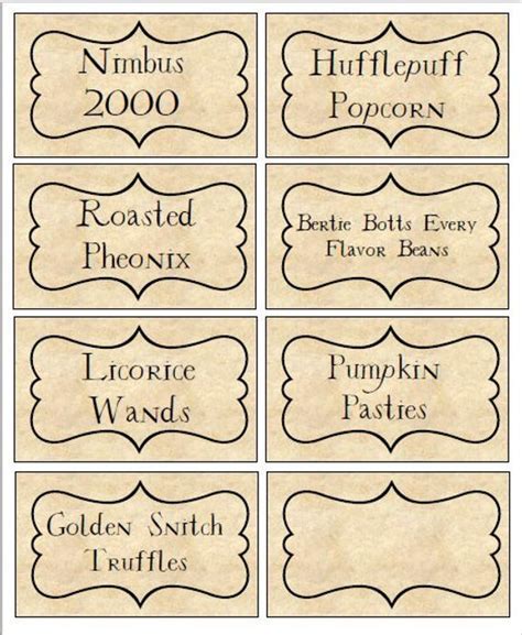 harry potter inspired food labels harry potter candy harry potter