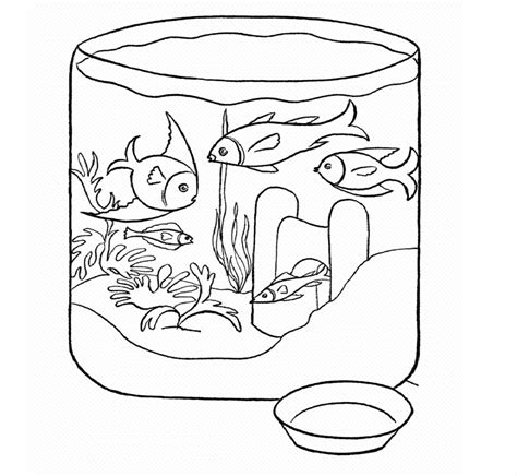 coloring pages fish bowl clip art library