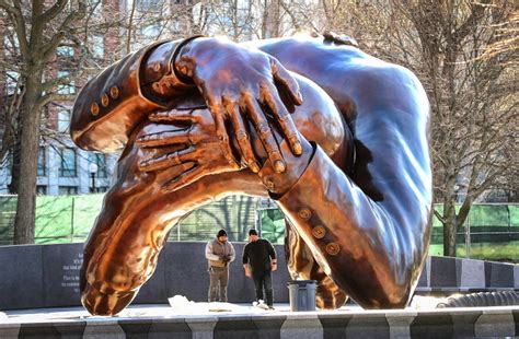 boston unveils embrace sculpture  mlk  coretta scott king