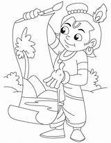 Krishna Coloring Pages Baby Painting Artist Sketch Drawing Bheem Kids Lord Doing Great Colouring Outline Coloringhome Drawings Iskcon Print Template sketch template