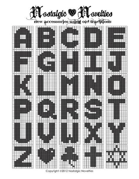 filet crochet block alphabet chart craftsy crochet letters pattern