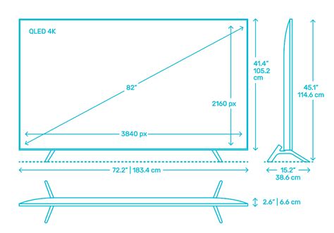 samsung 82 q70 tv dimensions and drawings