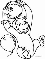 George Curious Coloring Foil Balloon Supershape Pages Wecoloringpage Monkey Clipartmag Drawing sketch template