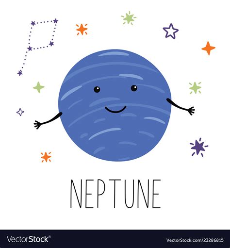 neptune planet planet  hands  eyes vector image
