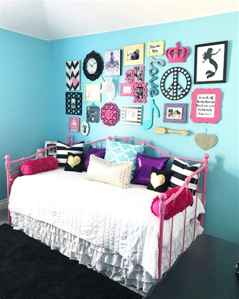 girls room gallery wall colorful girls room decor