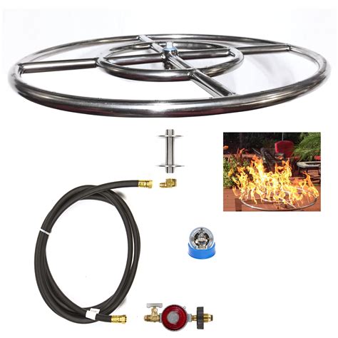 frck complete  basic propane fire pit kit   stainless steel fire ring walmartcom