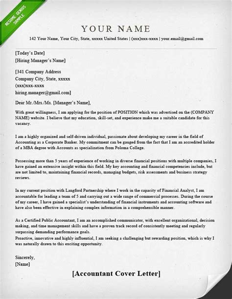 accounting cover letter format cover letter  cover