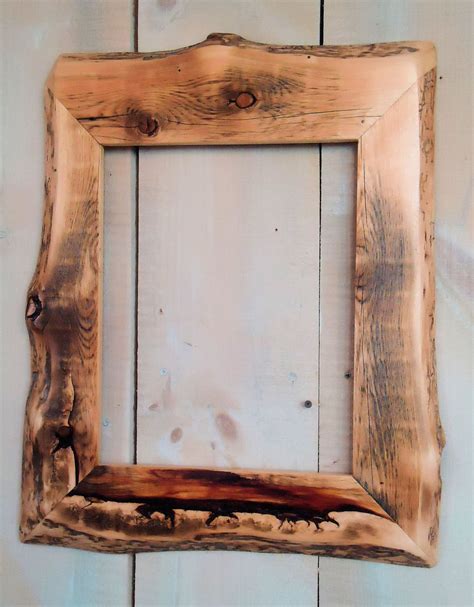 handmade rustic wood frame  clear poly etsy