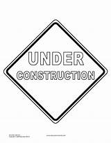 Construction Coloring Signs Tools Templates Sign Pages Caution Printable Traffic Clipart Education Clip Theme Stop Teacher Under Colouring Color Educationworld sketch template