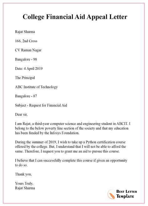 write  financial aid appeal letter sample  amelie text
