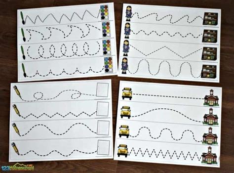 school tracing lines worksheets   year olds