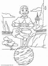 Coloring Pages Color Avatar Airbender Last Kids Aang Sheets Printable Cartoon Print sketch template