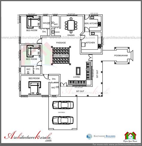 architecture kerala traditional house plan  nadumuttam  poomukham homedecorkerala
