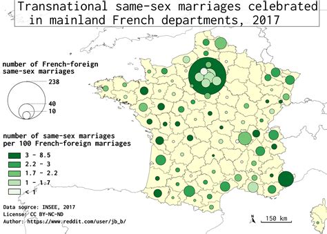 map map of transnational same sex marriages in france in 2017