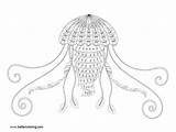 Coloring Jellyfish Pages Zentangle Kids Printable Color sketch template