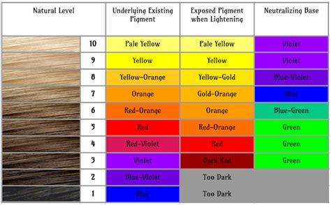 color theory natural levels  underlying pigment hair color redken hair color levels