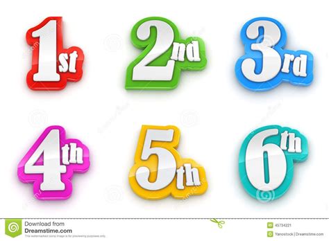 st      numbers  white background stock illustration