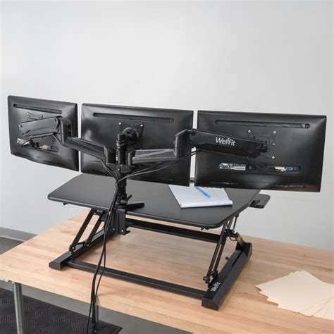 360 Office Furniture Wellfit Black Triple Monitor Desk