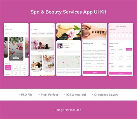paquete de kit de interfaz de usuario de la aplicacion spa amp beauty