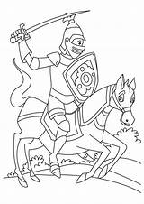 Knight Horse Helmeted Coloring Printable Categories sketch template