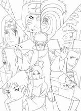 Akatsuki Coloring Naruto Pages Members Shippuden Printable Anime Dessin Imprimer Devientart Coloringhome Drawing Library Clipart Manga Lineart Psd Artbook Comments sketch template