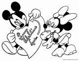 Valentine Mickey Minnie Coloring Pages Disney Disneyclips Pdf sketch template