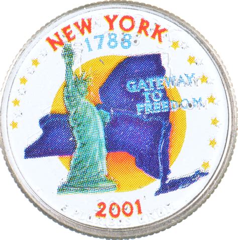 custom colorized    york state quarter high collectible