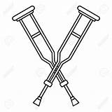 Crutches Clipart Outline Crutch Icon Help Thin Health Line Clipground sketch template