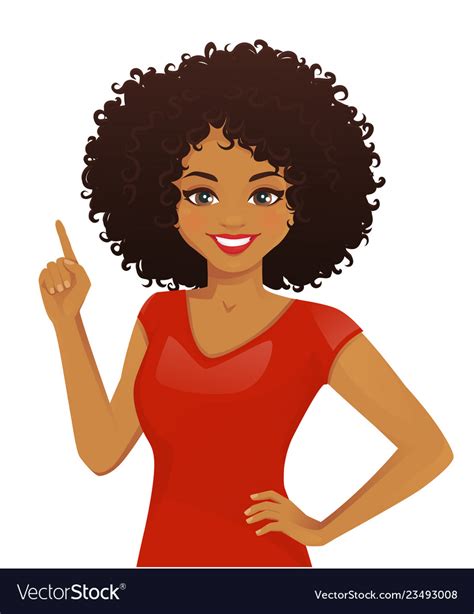 woman pointing up royalty free vector image vectorstock