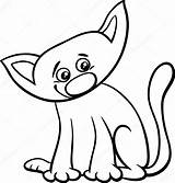 Kitten Coloring Cat Stock Illustration Depositphotos sketch template