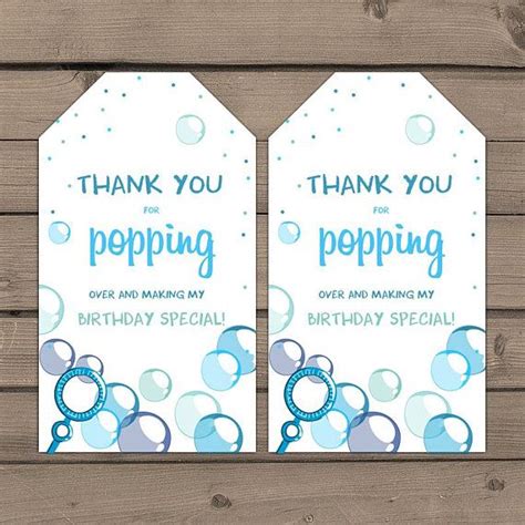 bubbles favor tags birthday   tags popping  label tags