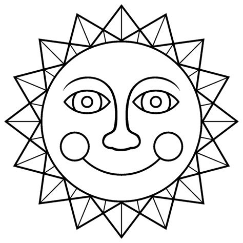 smiling sun coloring page coloring pages