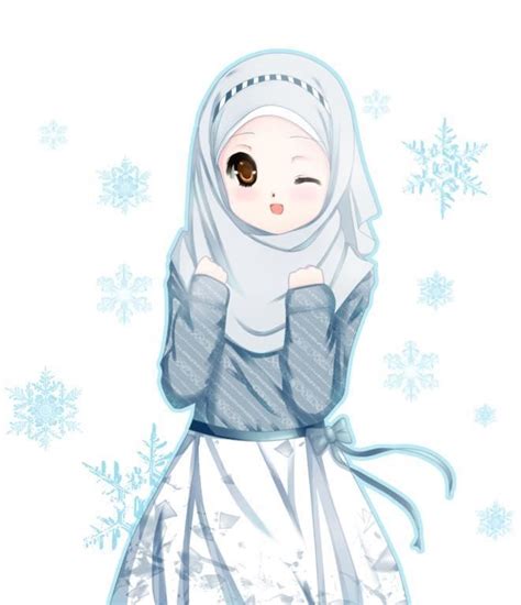 hijab muslimah anime drawing hijaber cartoons pinterest