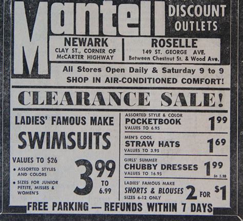 mantell discount store  roselle nj  roselle newark union county