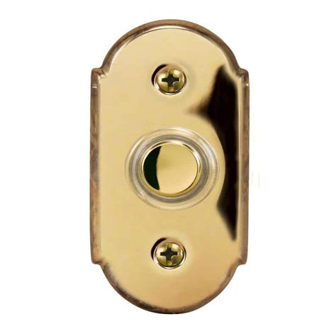 heath zenith wired halo lighted door bell push button polished brass dw   home depot