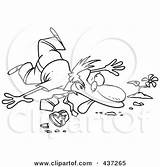 Businessman Unlucky Collapsed Pot Over Toonaday Royalty Clipart Outline Illustration Rf sketch template