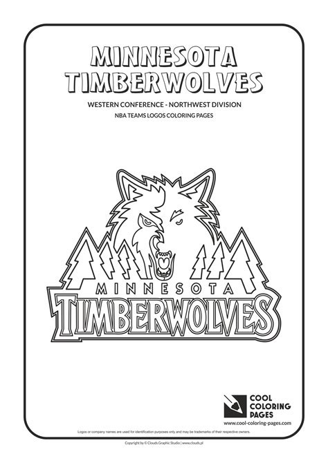 cool coloring pages minnesota timberwolves nba basketball teams logos